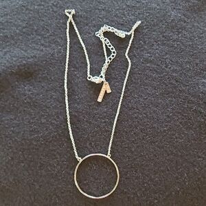 Lele Sadoughi Silver Circle Pendant Necklace